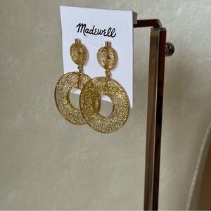 NWT Madewell Gold Glitter Drop Earrings
